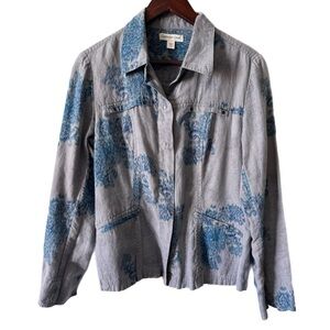 COLDWATER CREEK Jacket Blazer 100% Linen Sz L